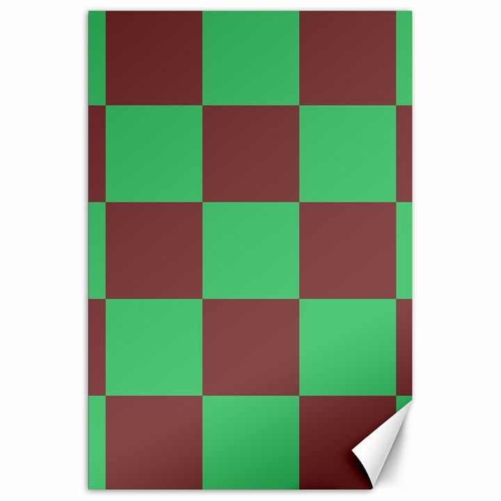 Background Checkers Squares Tile Canvas 20  x 30  