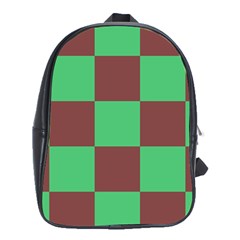 Background Checkers Squares Tile School Bag (xl)