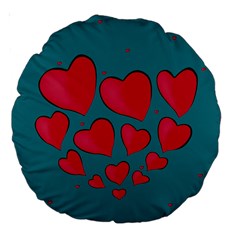 Background Desktop Hearts Heart Large 18  Premium Round Cushions