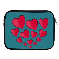 Background Desktop Hearts Heart Apple Ipad 2/3/4 Zipper Cases by Sapixe