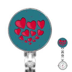 Background Desktop Hearts Heart Stainless Steel Nurses Watch by Sapixe