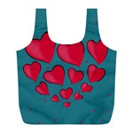 Background Desktop Hearts Heart Full Print Recycle Bags (L)  Front