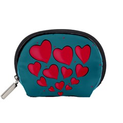 Background Desktop Hearts Heart Accessory Pouches (small) 