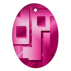 Pink Figures Rectangles Squares Mirror Ornament (oval)