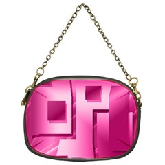 Pink Figures Rectangles Squares Mirror Chain Purses (one Side) 