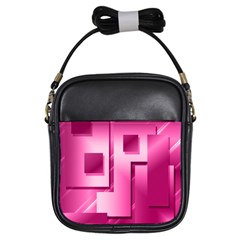 Pink Figures Rectangles Squares Mirror Girls Sling Bags