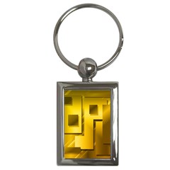 Yellow Gold Figures Rectangles Squares Mirror Key Chains (rectangle) 