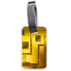 Yellow Gold Figures Rectangles Squares Mirror Luggage Tags (two Sides) by Sapixe