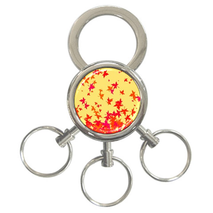 Leaves Autumn Maple Drop Listopad 3-Ring Key Chains