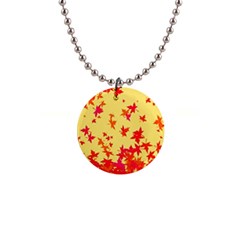 Leaves Autumn Maple Drop Listopad Button Necklaces