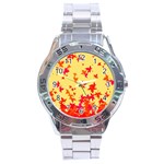 Leaves Autumn Maple Drop Listopad Stainless Steel Analogue Watch Front