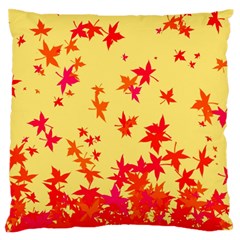 Leaves Autumn Maple Drop Listopad Large Flano Cushion Case (two Sides) by Sapixe