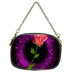 Rosa Black Background Flash Lights Chain Purses (two Sides) 