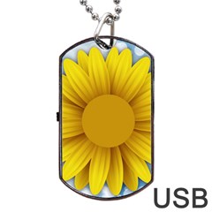 Plant Flower Flowers Bokeh Sky Dog Tag Usb Flash (two Sides) by Sapixe
