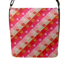 Background Desktop Pink Sun Stars Flap Messenger Bag (l) 