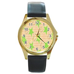 Background Desktop Beige Round Gold Metal Watch