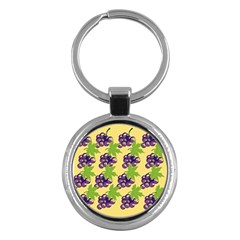 Grapes Background Sheet Leaves Key Chains (round)  by Sapixe