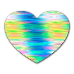 Wave Rainbow Bright Texture Heart Mousepads