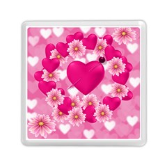 Background Flowers Texture Love Memory Card Reader (square)  by Sapixe