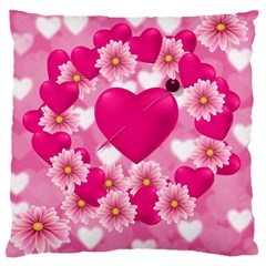 Background Flowers Texture Love Standard Flano Cushion Case (two Sides)