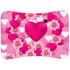 Background Flowers Texture Love Velour Seat Head Rest Cushion by Sapixe