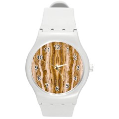 Marble Wall Surface Pattern Round Plastic Sport Watch (M)