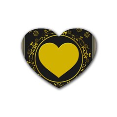 Background Heart Romantic Love Rubber Coaster (heart) 