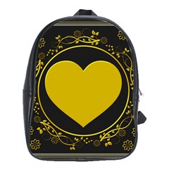 Background Heart Romantic Love School Bag (large)