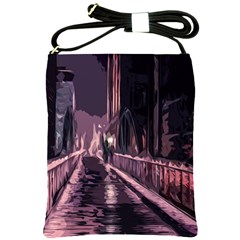 Texture Abstract Background City Shoulder Sling Bags by Sapixe