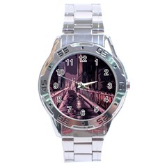 Texture Abstract Background City Stainless Steel Analogue Watch by Sapixe