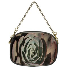 Succulent Green Pink Rosettes Chain Purses (one Side)  by Sapixe
