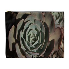 Succulent Green Pink Rosettes Cosmetic Bag (xl) by Sapixe