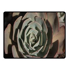 Succulent Green Pink Rosettes Fleece Blanket (small)