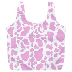 White Pink Cow Print Full Print Recycle Bags (l)  by LoolyElzayat