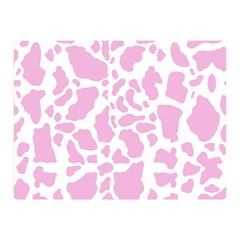 White Pink Cow Print Double Sided Flano Blanket (mini)  by LoolyElzayat