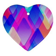 Squares Color Squares Background Heart Ornament (two Sides)