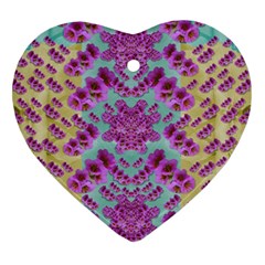 Climbing And Loving Beautiful Flowers Of Fantasy Floral Ornament (heart) by pepitasart