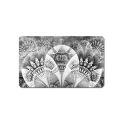 Black And White Fanned Feathers In Halftone Dots Magnet (name Card) by jayaprime