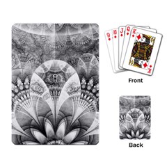 Black And White Fanned Feathers In Halftone Dots Playing Card by jayaprime