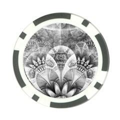 Black And White Fanned Feathers In Halftone Dots Poker Chip Card Guard (10 Pack) by jayaprime