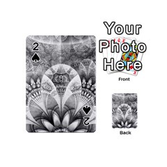 Black And White Fanned Feathers In Halftone Dots Playing Cards 54 (mini)  by jayaprime