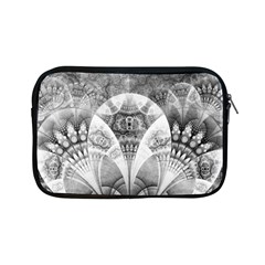 Black And White Fanned Feathers In Halftone Dots Apple Ipad Mini Zipper Cases by jayaprime