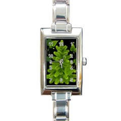 Decoration Green Black Background Rectangle Italian Charm Watch