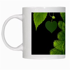 Decoration Green Black Background White Mugs