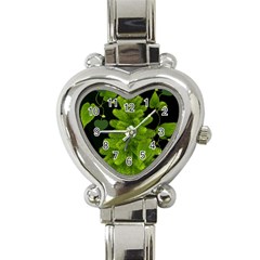 Decoration Green Black Background Heart Italian Charm Watch by Sapixe