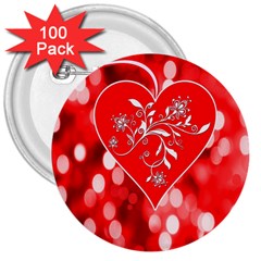 Love Romantic Greeting Celebration 3  Buttons (100 Pack)  by Sapixe