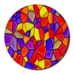 Mosaic Tiles Pattern Texture Round Mousepads Front