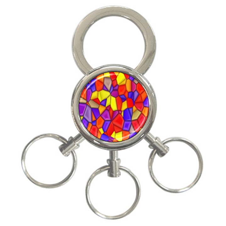 Mosaic Tiles Pattern Texture 3-Ring Key Chains