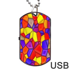 Mosaic Tiles Pattern Texture Dog Tag Usb Flash (one Side)
