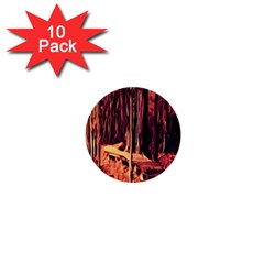 Forest Autumn Trees Trail Road 1  Mini Buttons (10 Pack) 